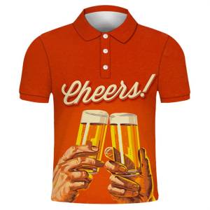 Polo Shirt 3D Beer Printed