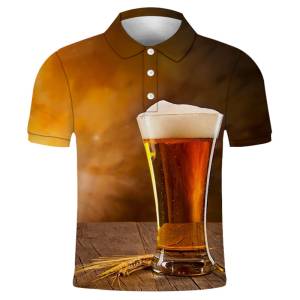 Polo Shirt 3D Beer Printed